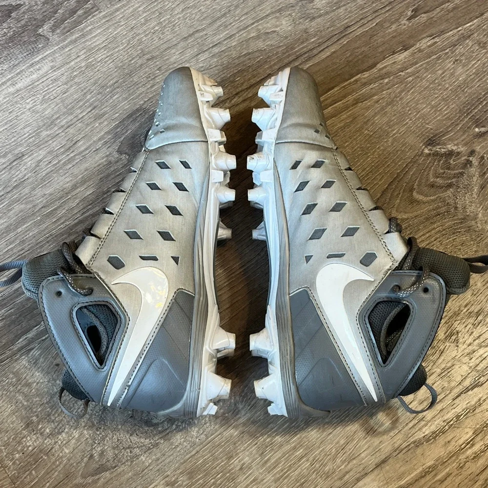 Nike Huarache V Lax Kids Lacrosse Cleats Silver Grey 807121-010 Size 6Y